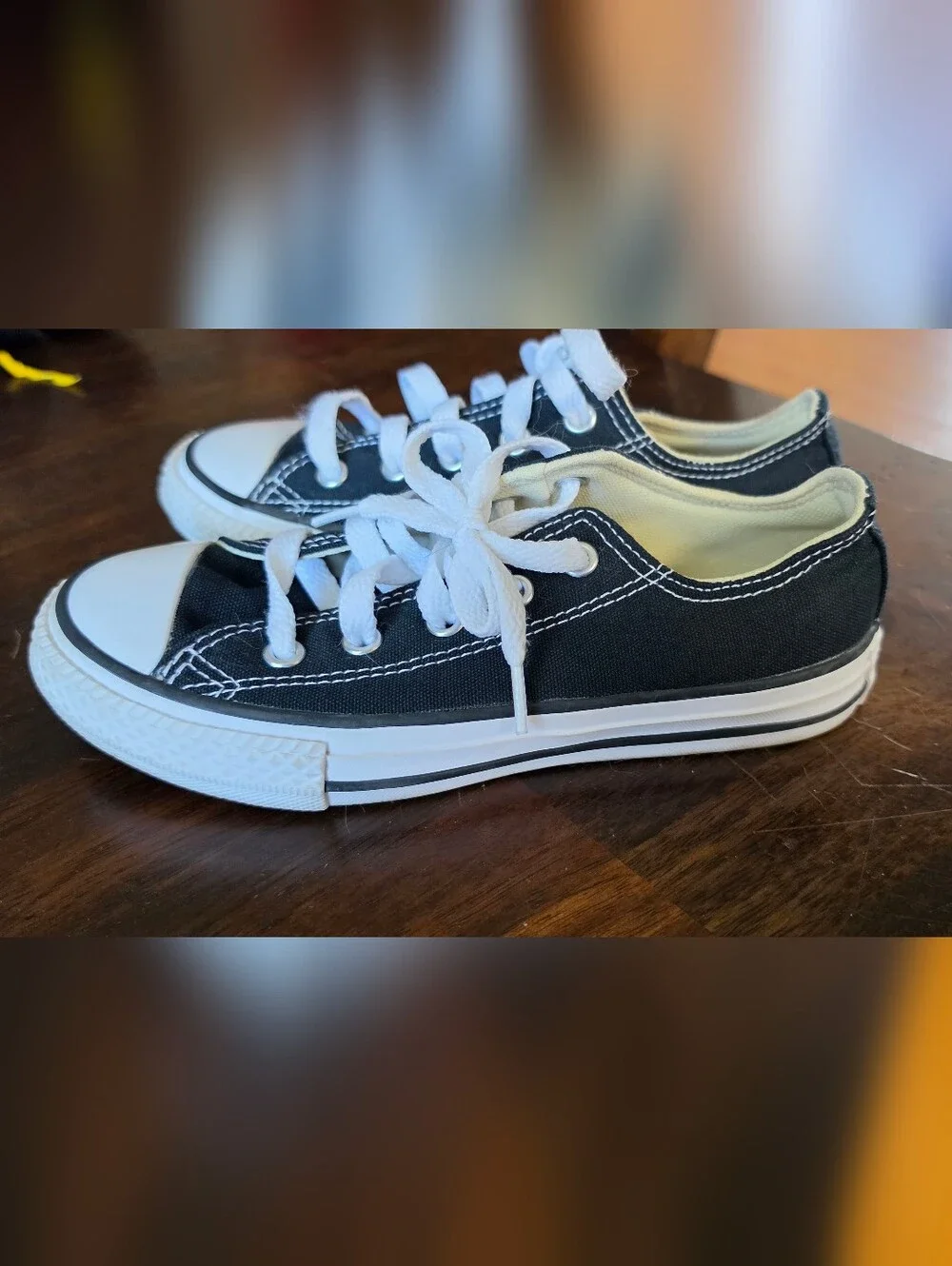 Converse Kids Black Canvas Low-Top Sneakers with White Laces